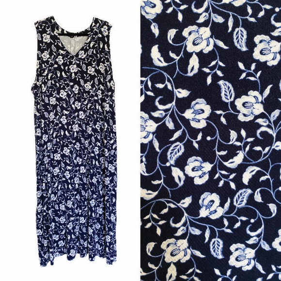 J. JILL Wearever Collection Floral Sleeveless V-Neck Maxi Dress Plus Size 4X - Picture 1 of 13